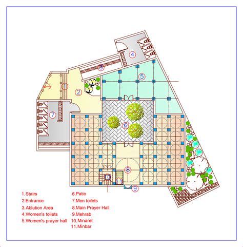 mosque floor plan labeled